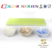 high end dinnerware , customized flower shape bowl with tray for daily used